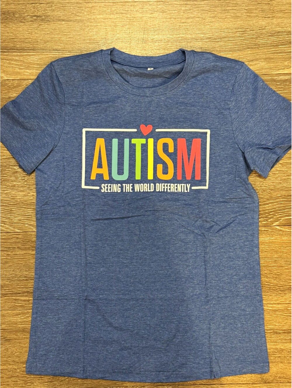 Autism Awareness Seeing the World Differently T-Shirt Blue Adult Small New